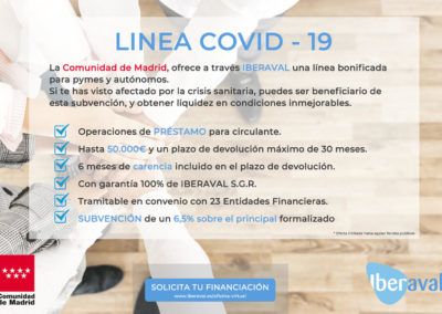 Iberaval pone en marcha una línea COVID-19 con la Comunidad de Madrid que bonificará los préstamos