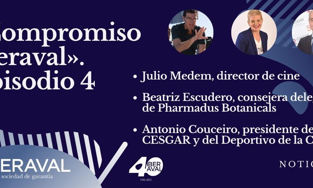 El cineasta Julio Medem, el presidente de CESGAR y del Deportivo de La Coruña, Antonio Couceiro, y la empresaria berciana Beatriz Escudero, en el episodio 4 de Compromiso Iberaval